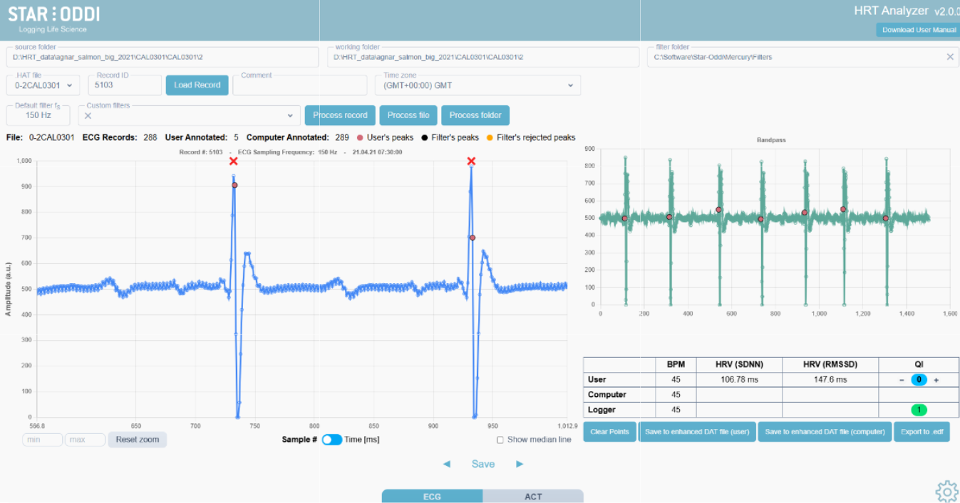 Support for raw acceleration data and zoom functionality available