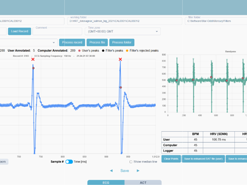 Support for raw acceleration data and zoom functionality available