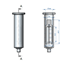 Schematic drawing of sensor holder in syringe